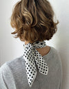 Silk scarf red/off-white dots