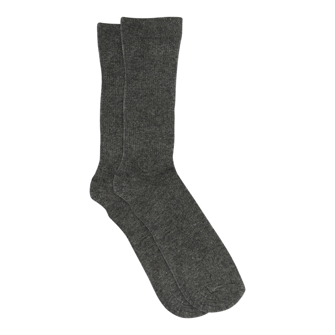 Fine cotton rib sock grey melange