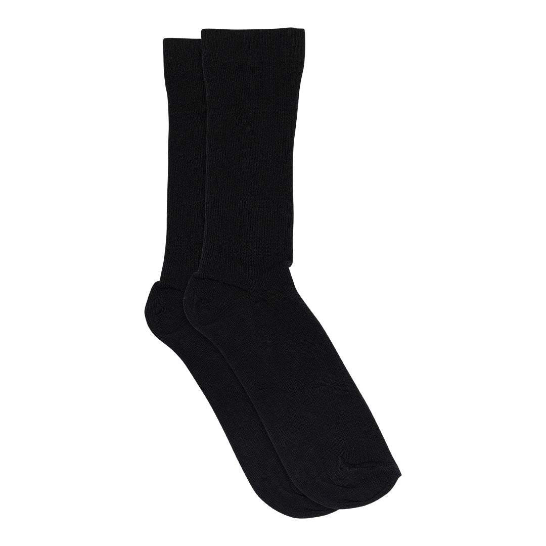 Fine cotton rib sock black