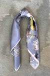 Silk scarf nude/rose/beige roses