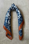 Silk scarf navy/red/rose paisley