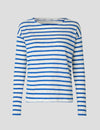 Dorrie long sleeve t-shirt navy/cream stripe