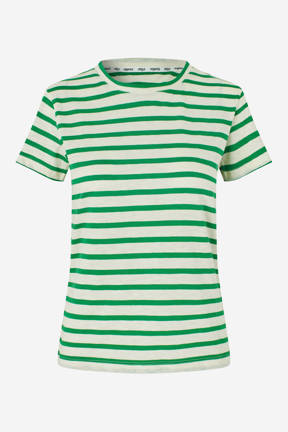 Emily short sleeve t-shirt green/cream stripe