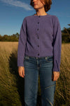 Lambswool crew-neck cardigan light pink
