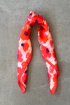 Silk scarf turquoise poppy