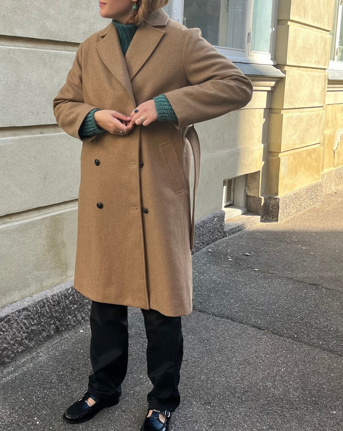 Amber coat camel