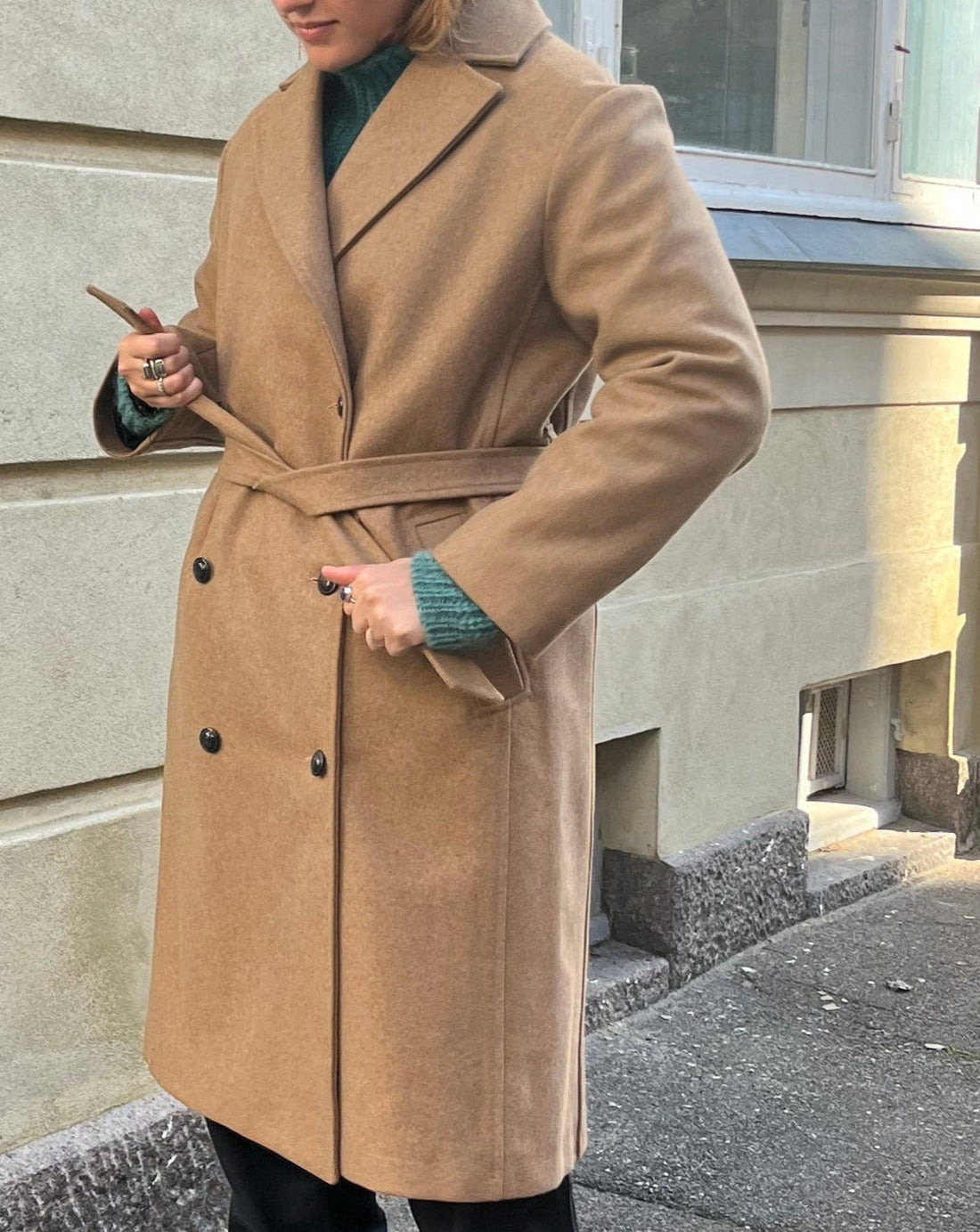 Amber coat camel