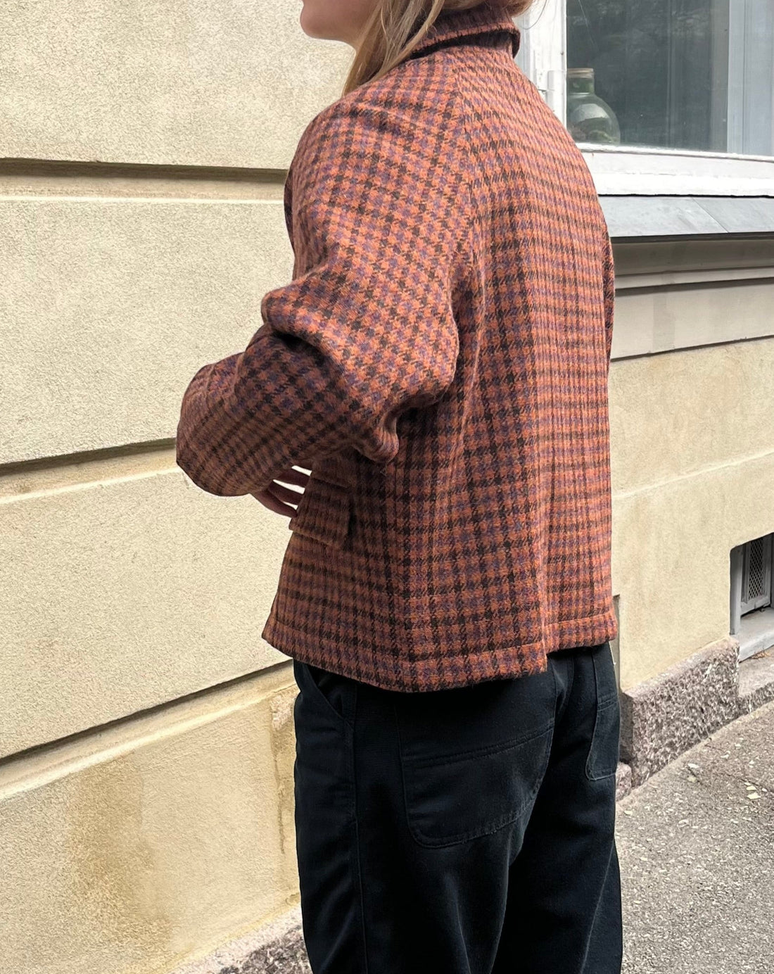 Kristine jacket rust brown check