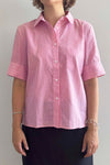 Laura short sleeve shirt dark blue/white stripe