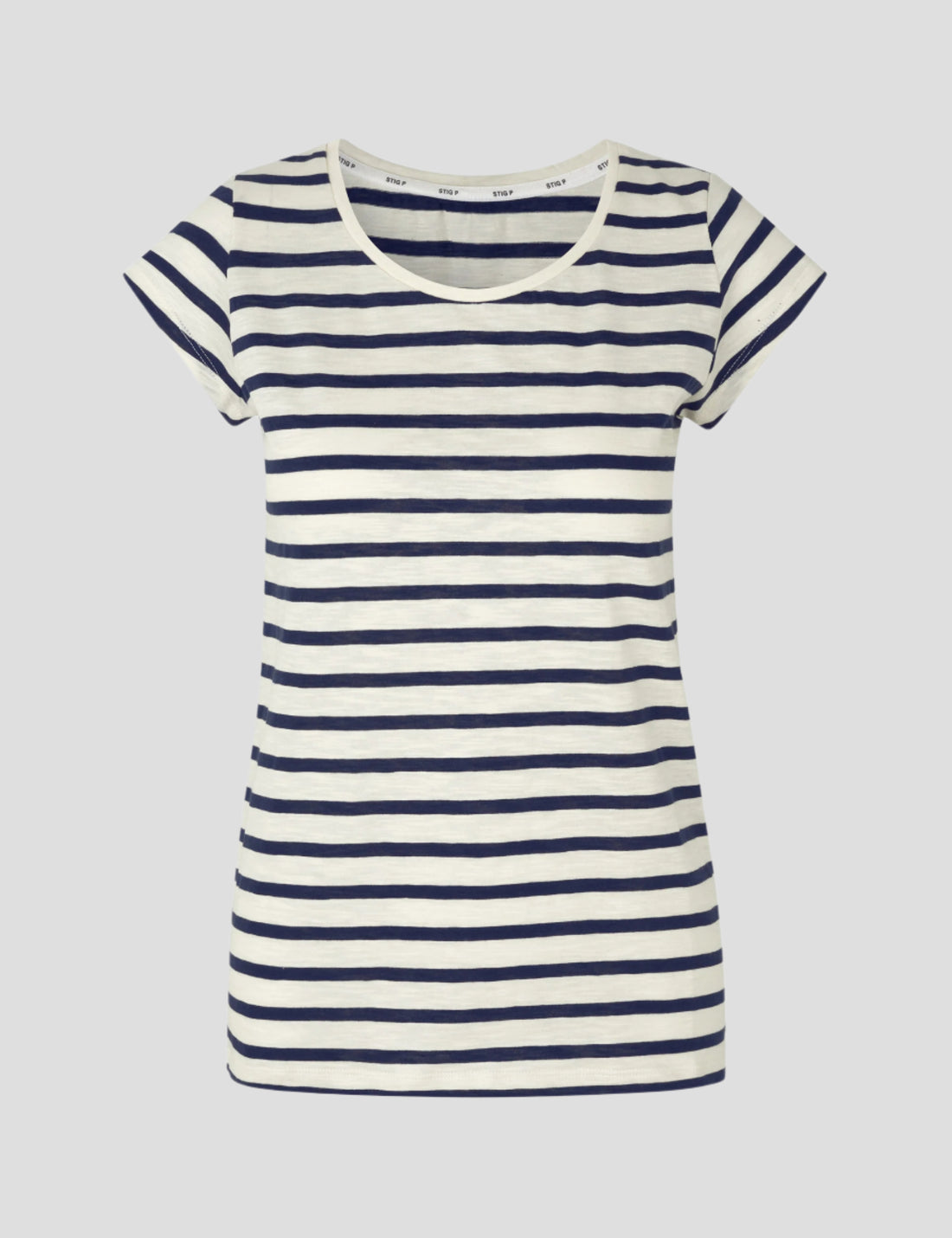 Liu short sleeve t-shirt navy/cream stripe