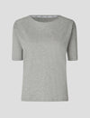 Louisa short sleeve t-shirt cream/dark brown stripe