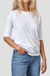 Louisa short sleeve t-shirt cream/dark brown stripe