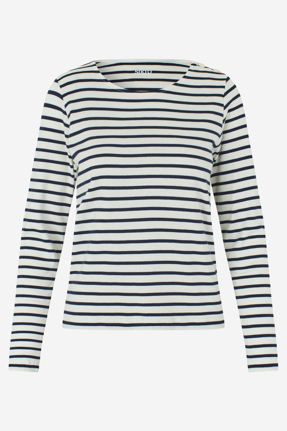 Marie long sleeve t-shirt off white/navy stripe