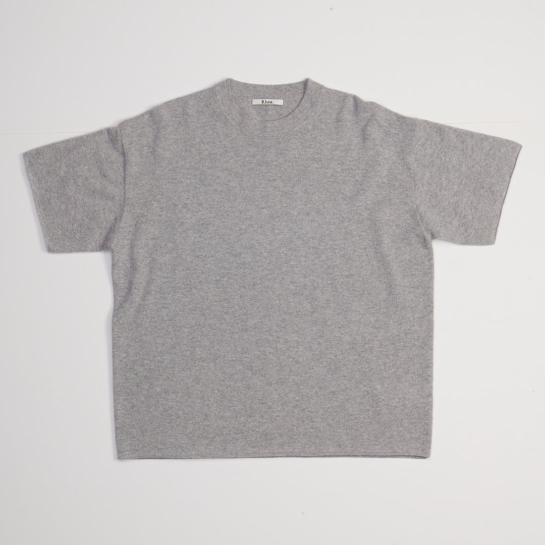 Rhea merino/cashmere knit t-shirt light grey