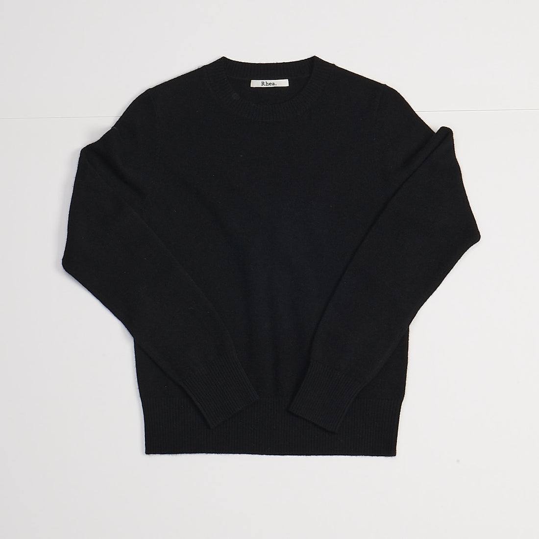 Rhea merino/cashmere crew neck black
