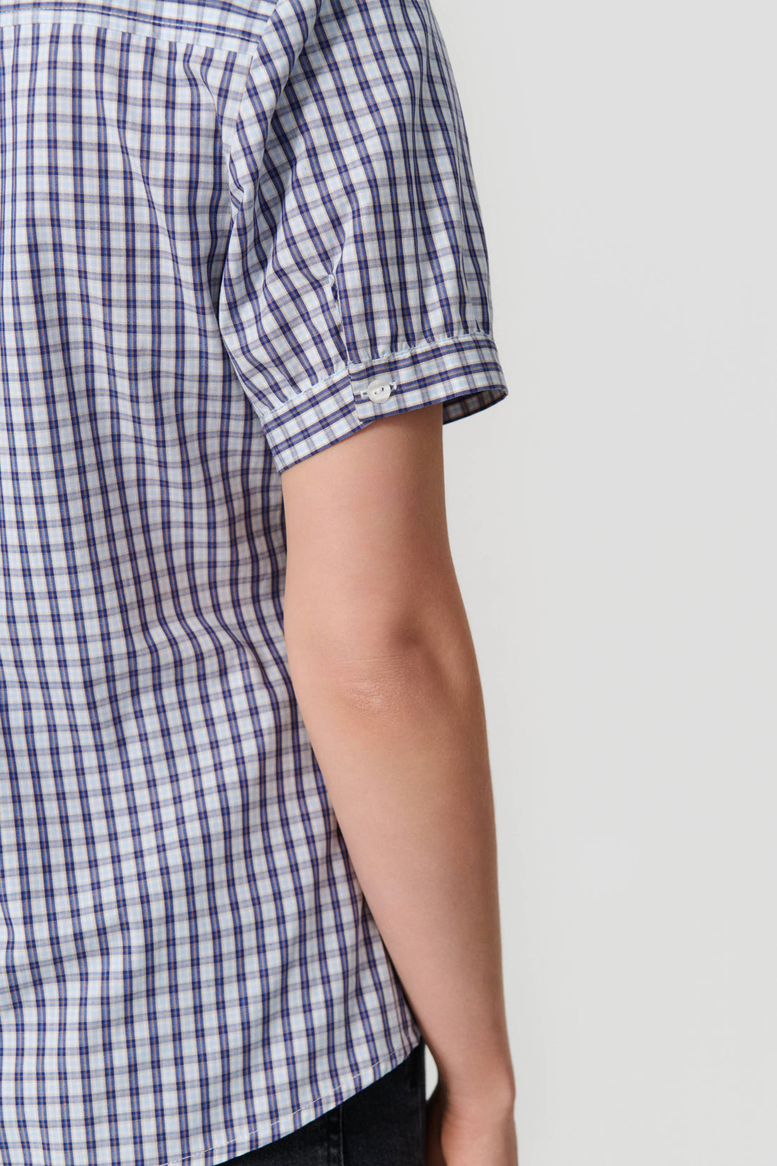 Olivia short sleeve shirt blue/white checks
