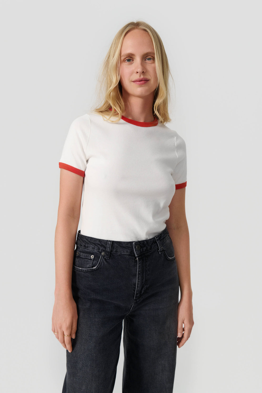 Stella t-shirt off white/red