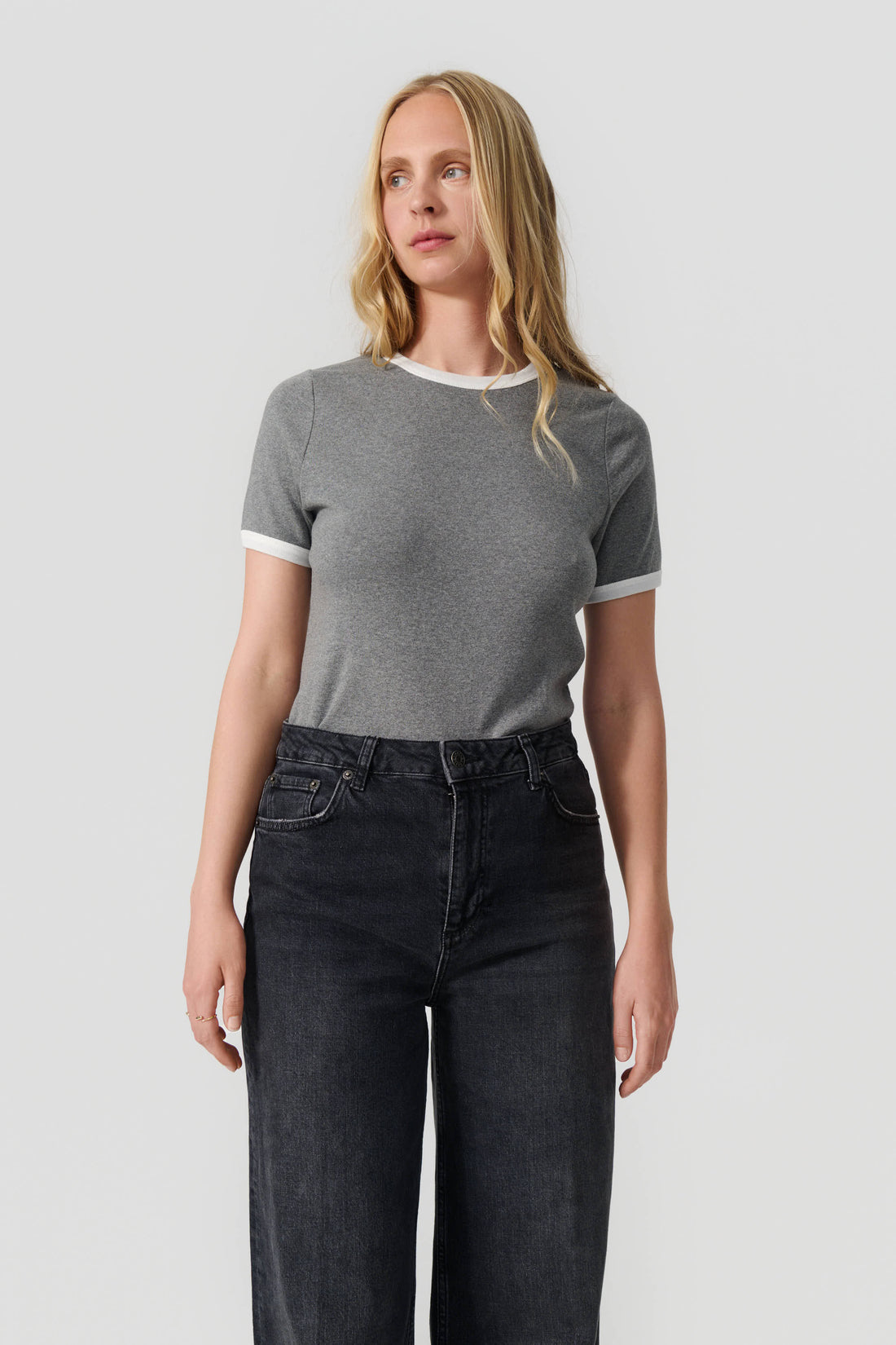 Stella t-shirt grey melange/off white
