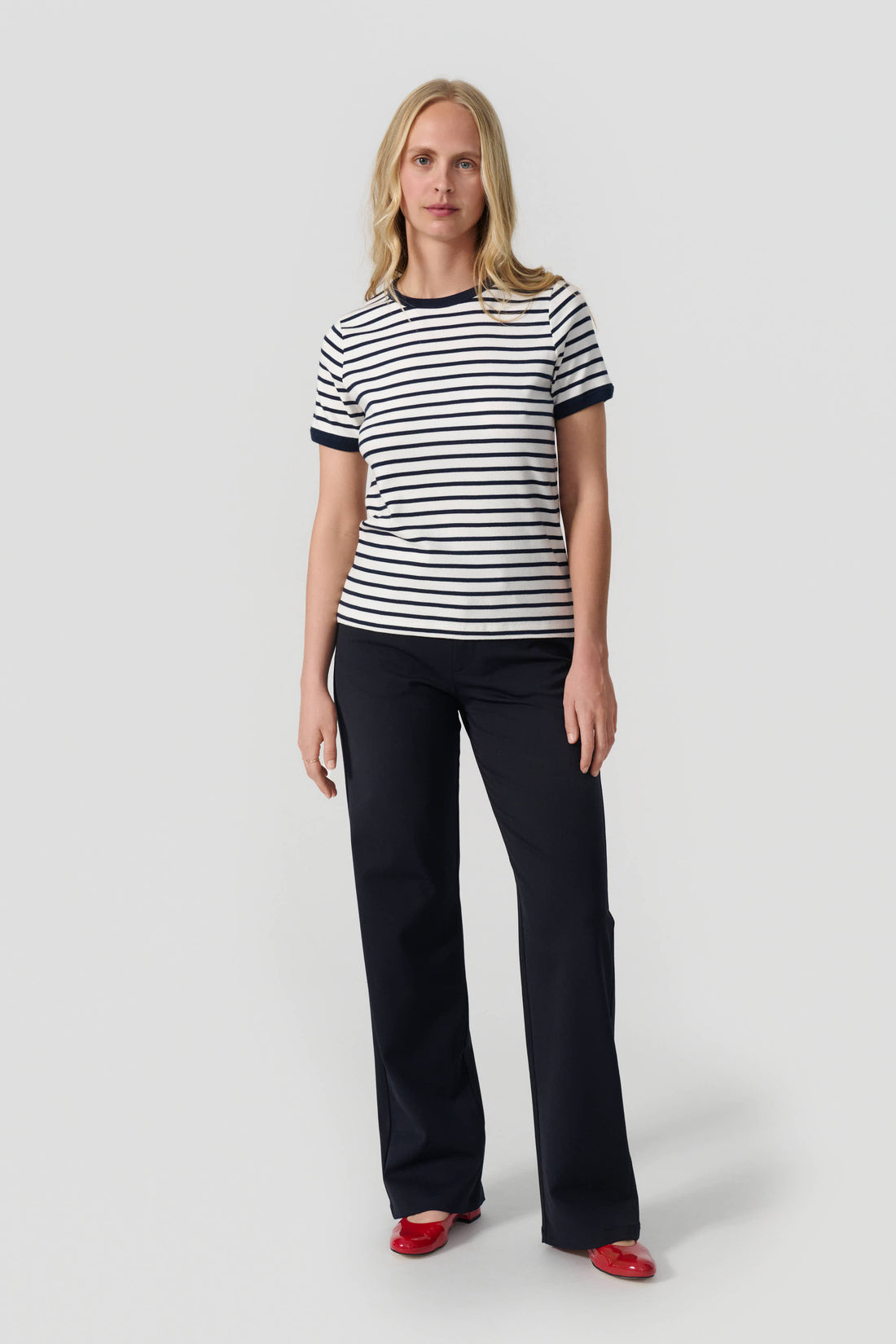 Stella t-shirt off white/navy stripe