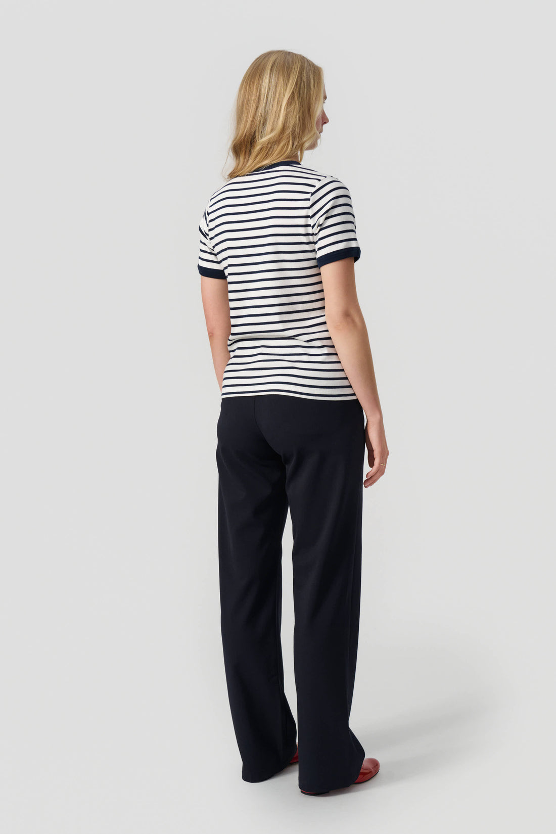 Stella t-shirt off white/navy stripe