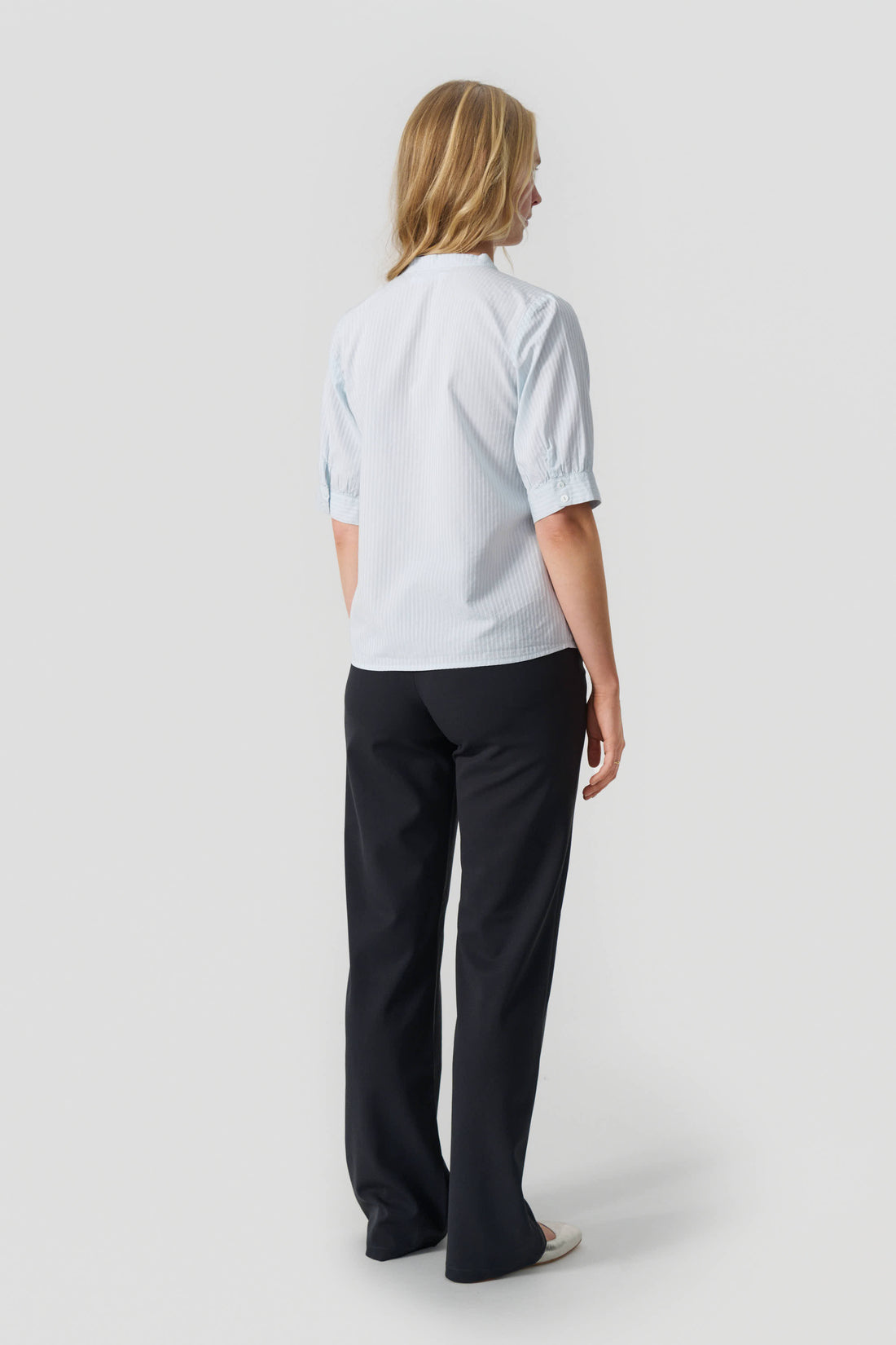 Maja short sleeve shirt light blue stripe