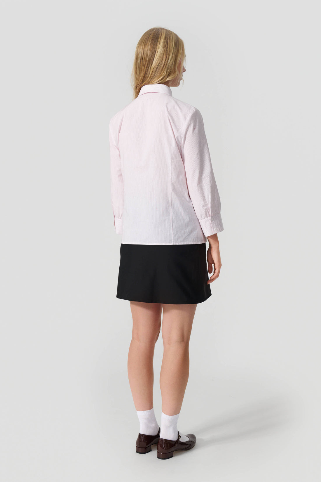 Laura shirt 3/4 sleeve white/red stripe