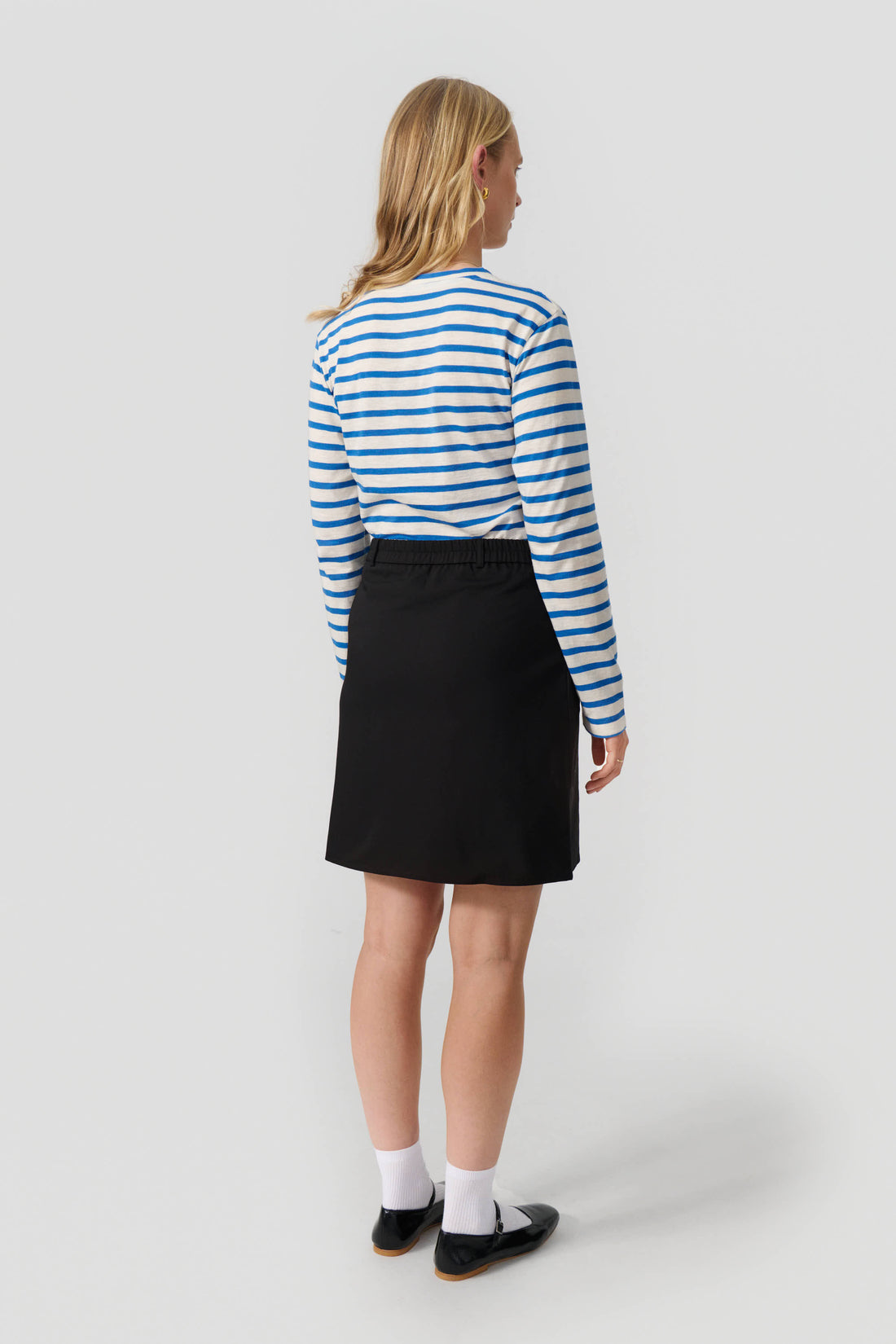 Sofia long sleeve t-shirt royal blue/cream stripe