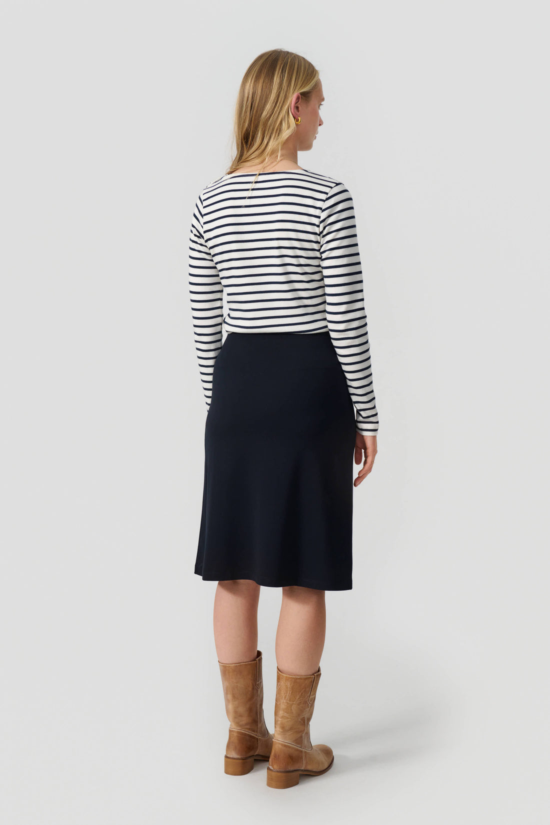 Marie long sleeve t-shirt off white/navy stripe