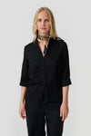Caroline shirt off-white/ochre/navy stripe