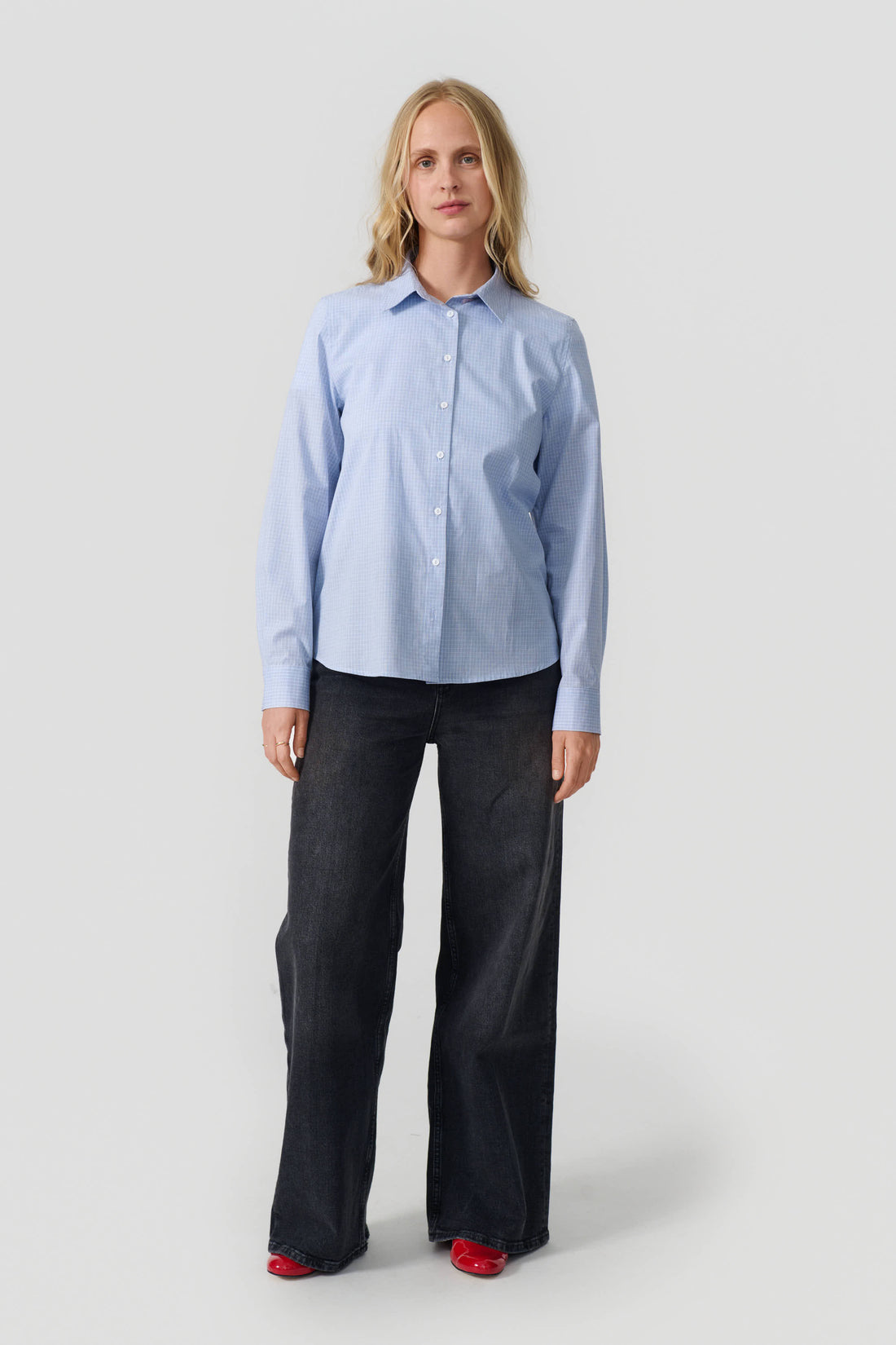Lea shirt light blue check