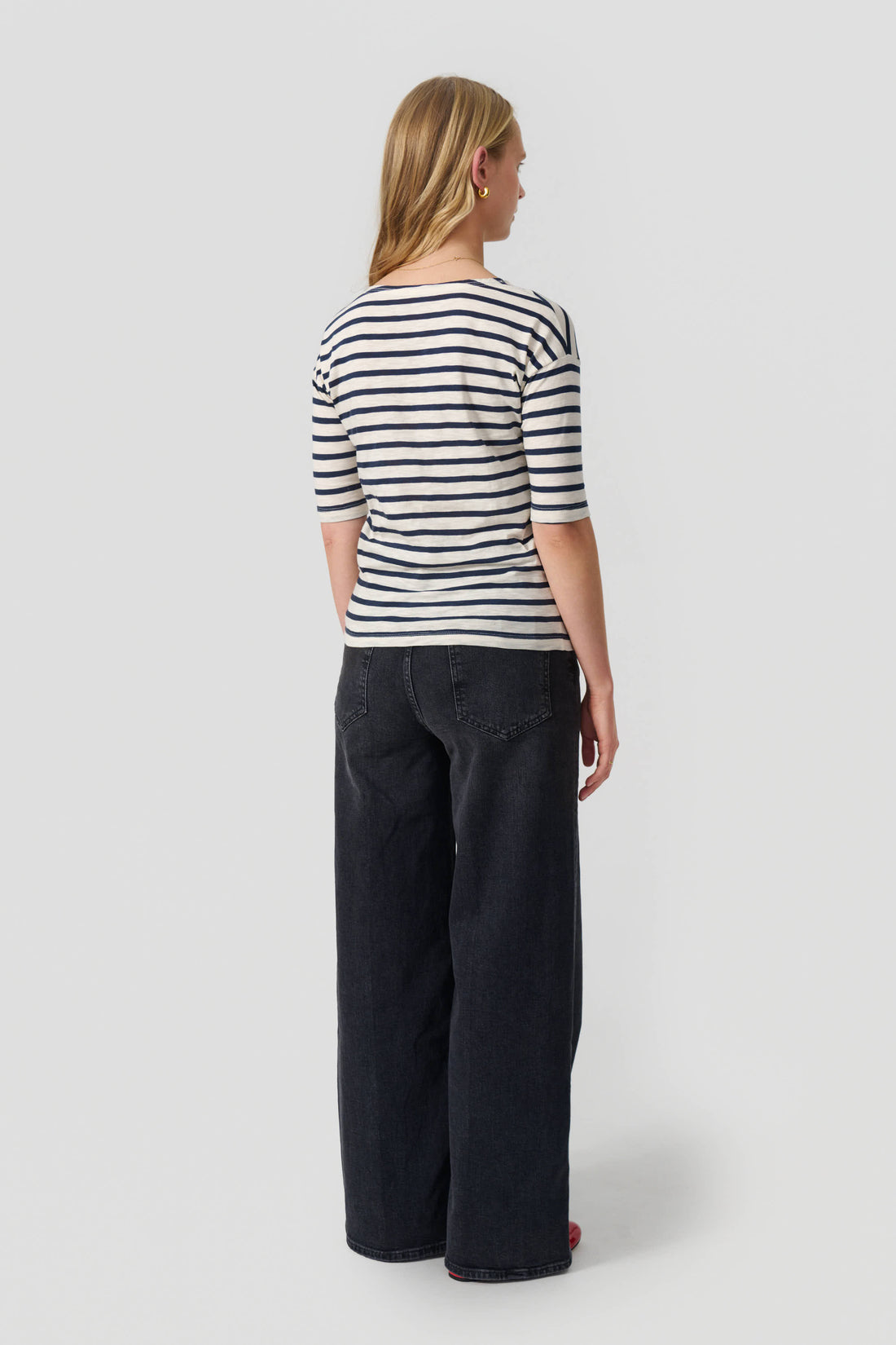 Louisa short sleeve t-shirt navy/cream stripe