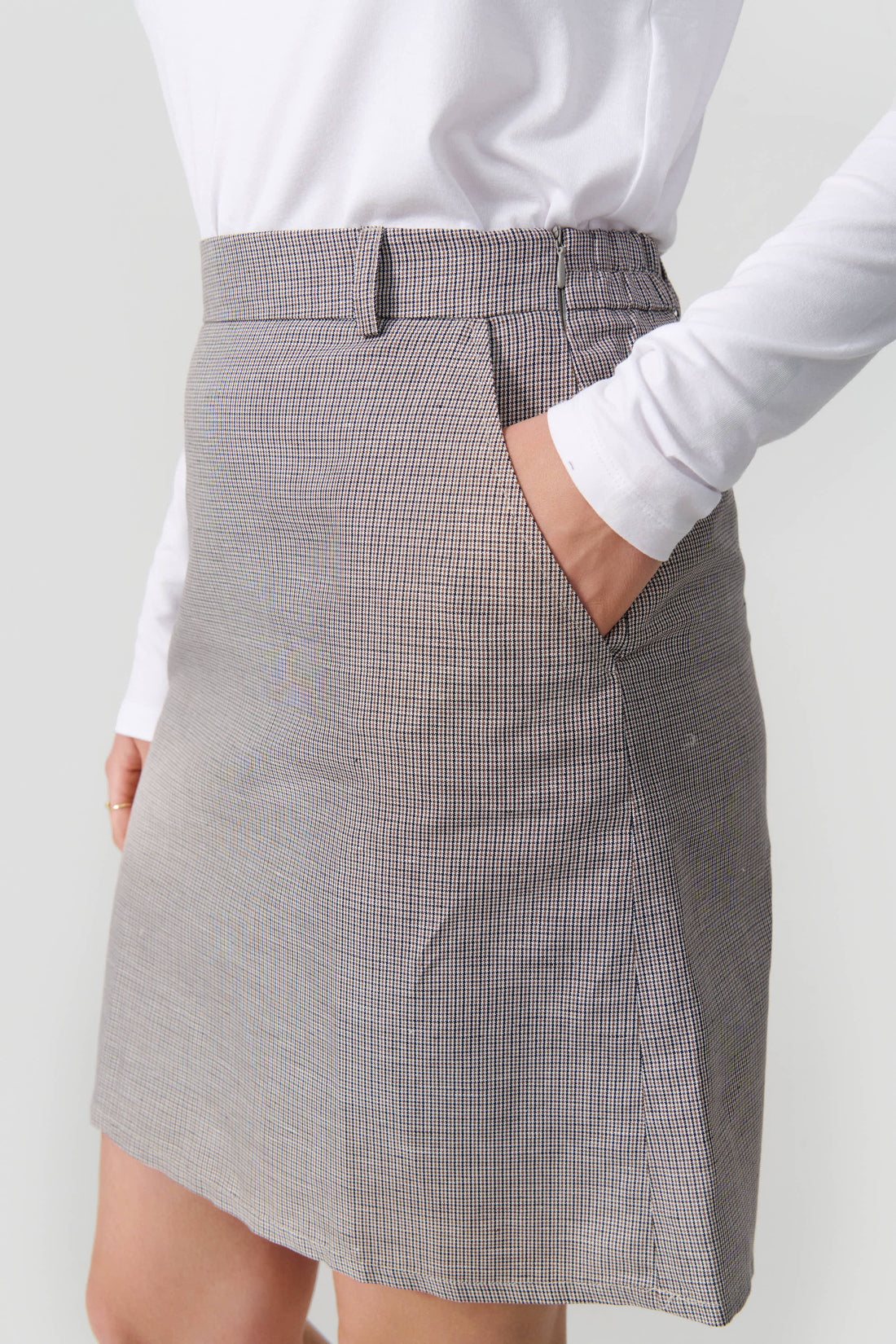 Annika skirt black/beige/white check