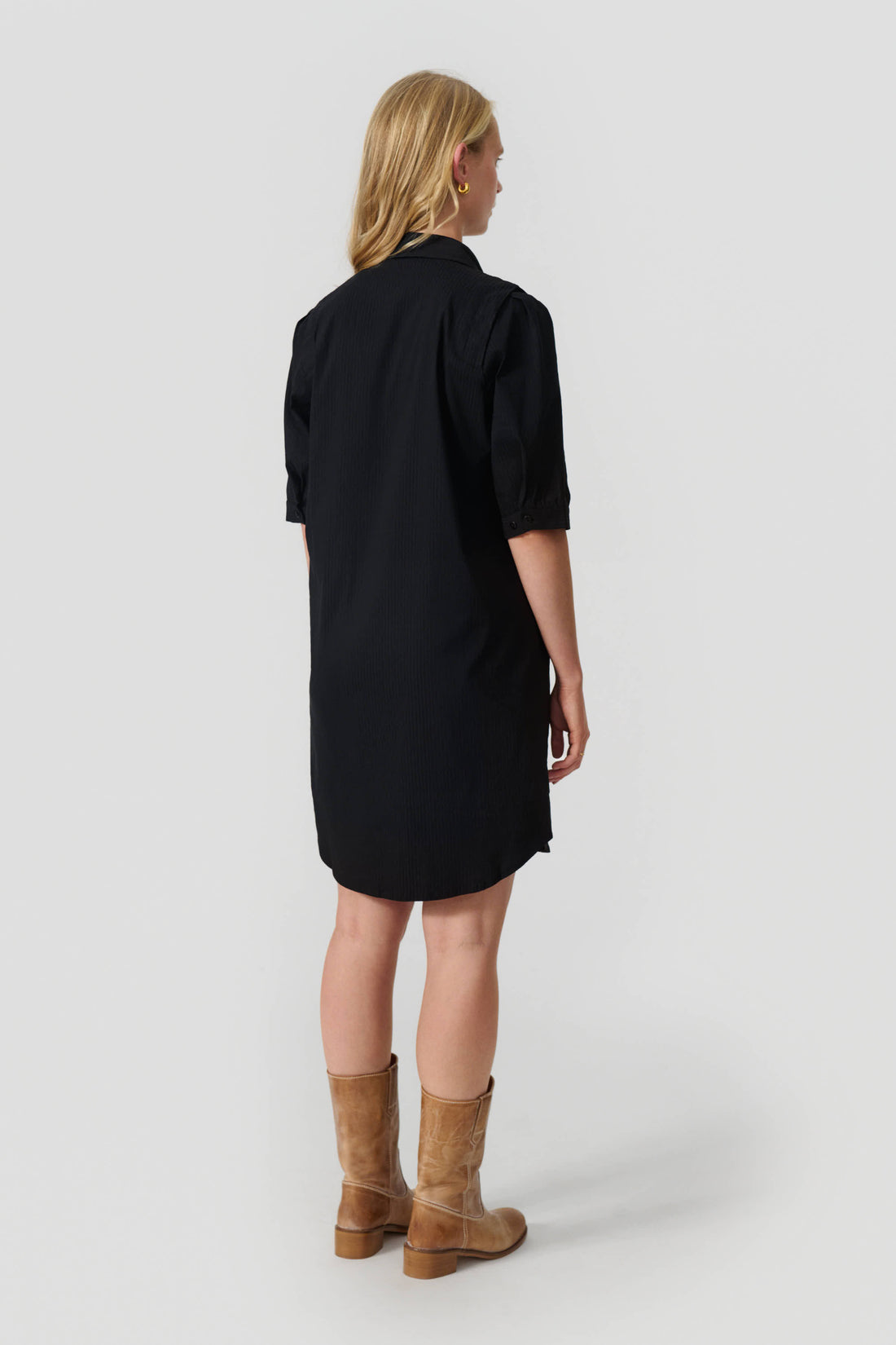 Rosa dress black stripe