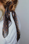 Silk scarf beige/multi butterflies