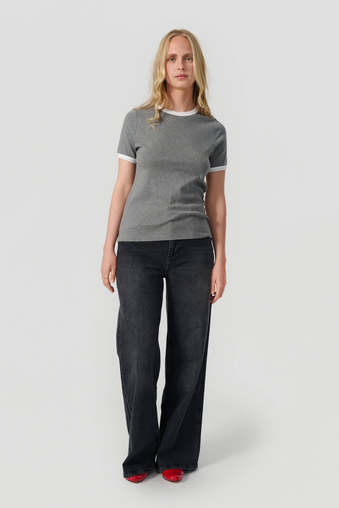Stella t-shirt grey melange/off white