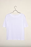 Louisa short sleeve t-shirt green/cream stripe