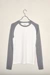 Mila baseball tee aubergine/light grey melange