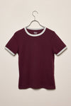 Stella t-shirt aubergine/off-white stripes