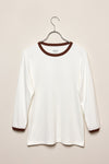 Stella 3/4 sleeve black/grey melange