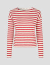 Dorrie long sleeve t-shirt navy/cream stripe