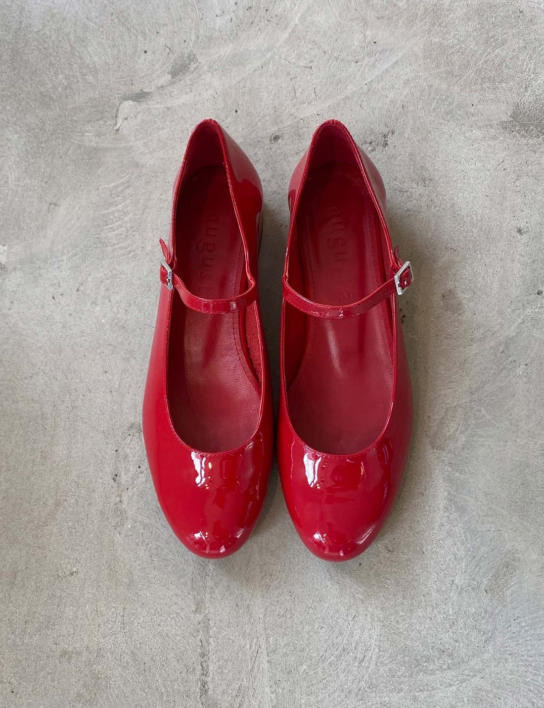 Emilia mary janes glossy red patent leather