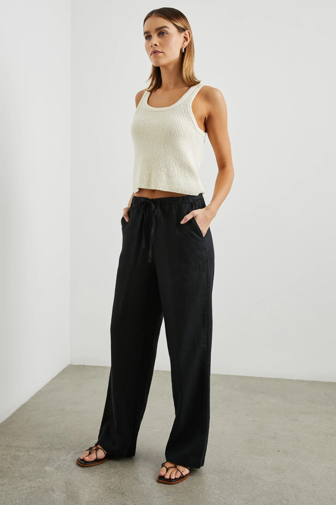 Emmie black linen pants