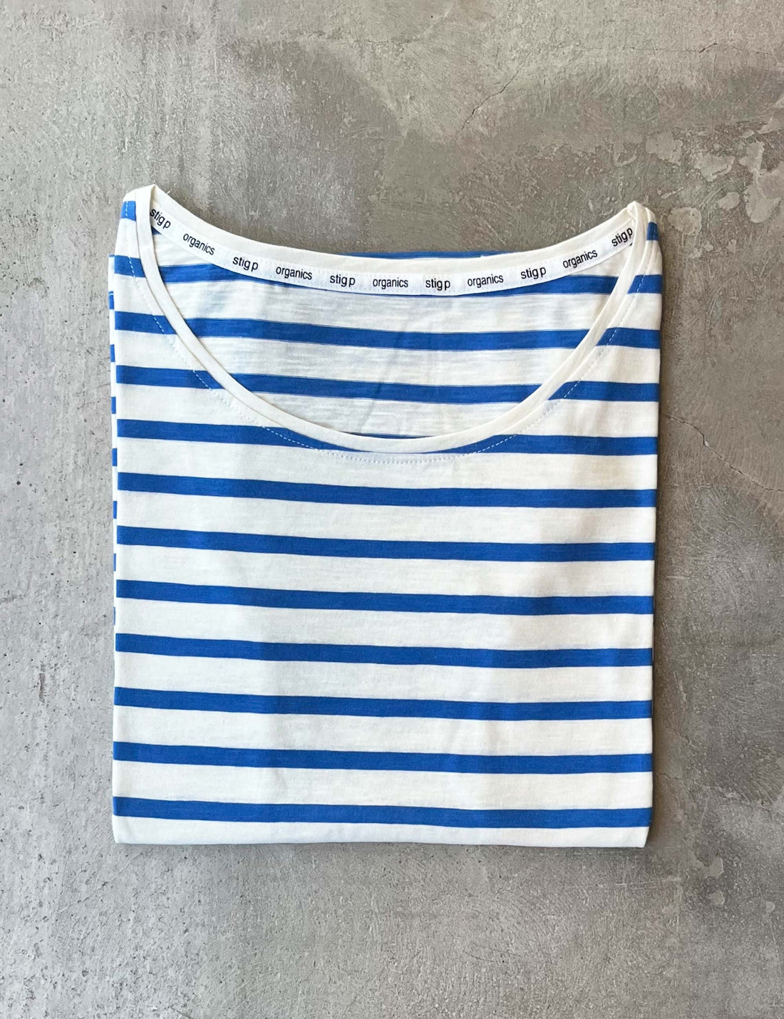 Liu short sleeve t-shirt royal blue/cream stripe