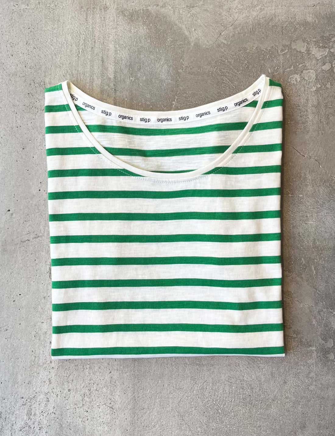 Liu short sleeve t-shirt green/cream stripe