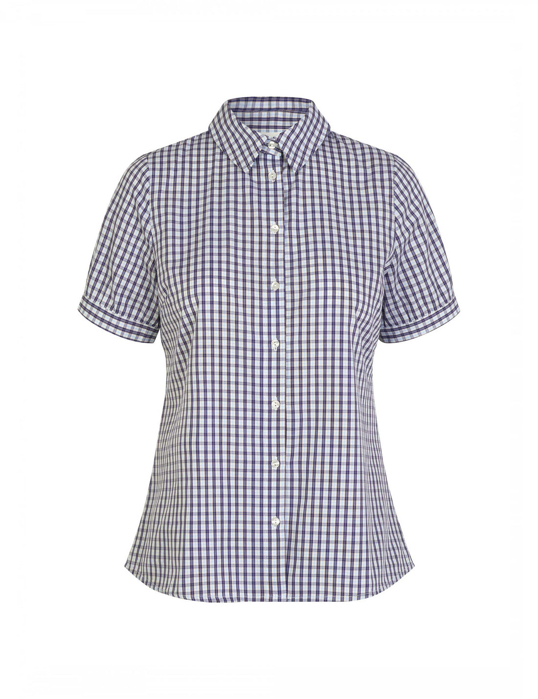 Olivia short sleeve shirt blue/white checks