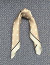 Silk scarf off white yellow graphic flower