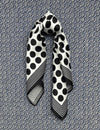Silk scarf cream/black graphic flower print