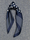 Silk scarf off-white/black graphic stripes