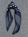 Silk scarf navy/purple/yellow flower