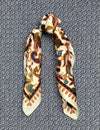 Silk scarf camel/black/bottle green paisley